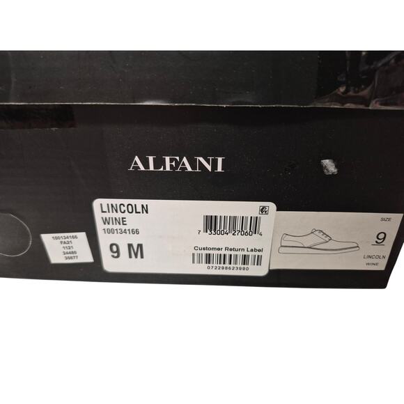 Alfani Men Plain Toe Oxfords Lincoln Size US 9M Wine Red Faux Leather main image 8